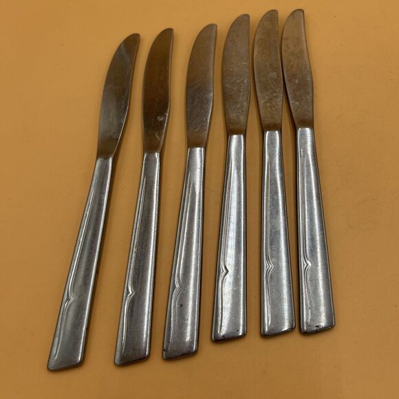 Oneidacraft Deluxe Profile Stainless Dinner Knife Flatware Oneida Set of 6 - Picture 1 of 5